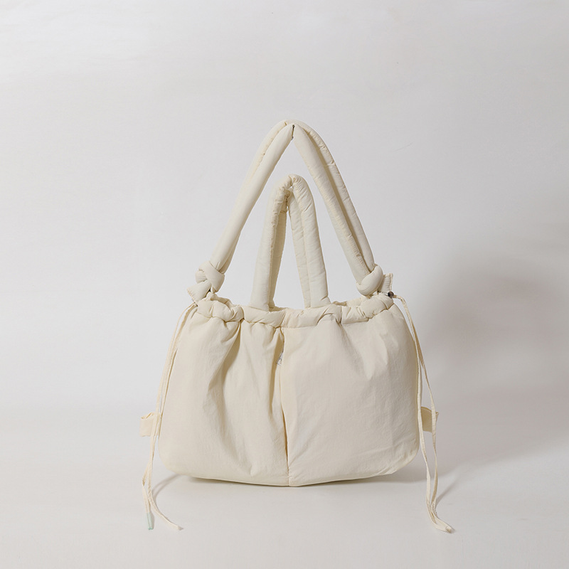 Shoulder Bag Structured - Casual nylon padded tote bag designer