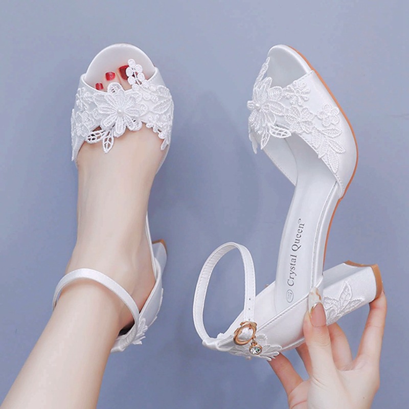 Women'S Formal Wear For Wedding - Women White Silk High Heels Summer