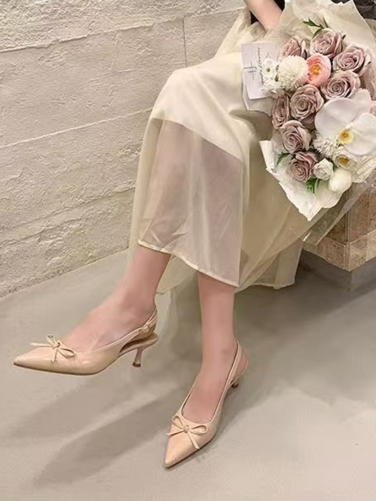 Women Formal Wear With Shoes - Women Patent Leather Bow Pointed Toe
