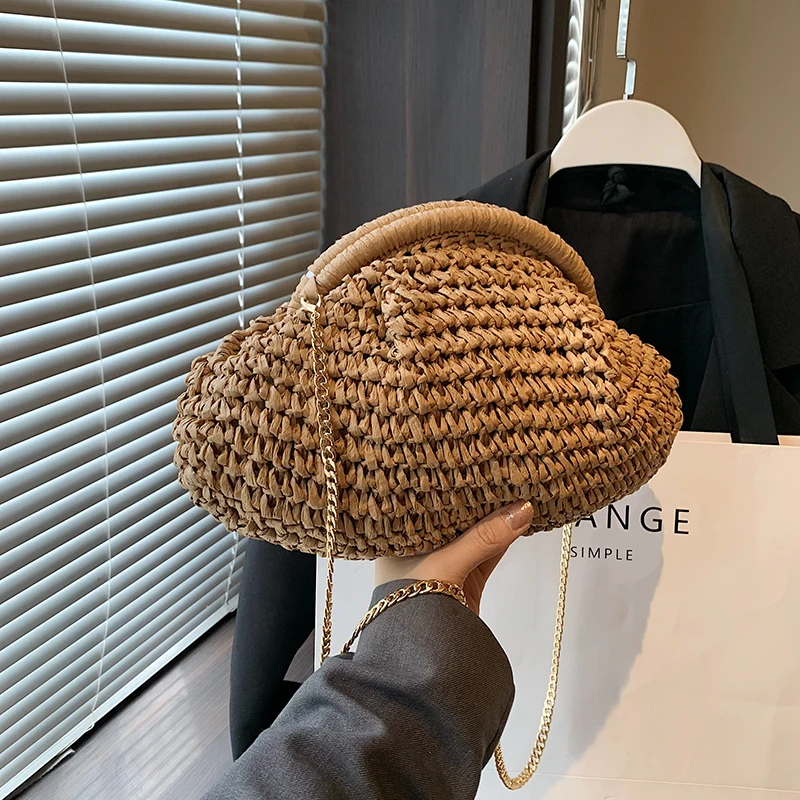Shoulder Bag Structured - Summer New Straw Weaving Crossbody Bag