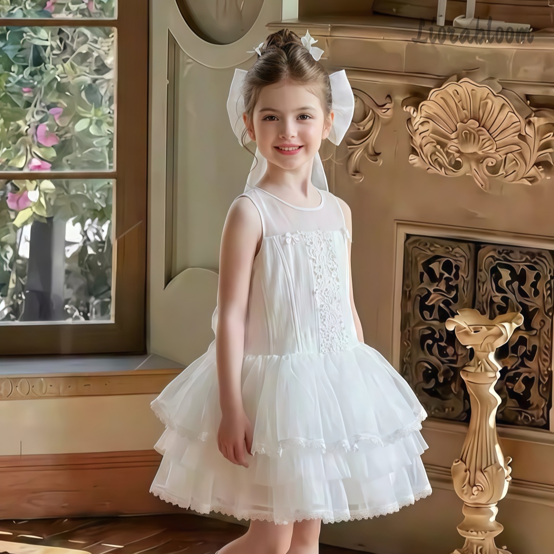 Formal Attire Woman - Girls' White Embroidered Formal Dress Tulle