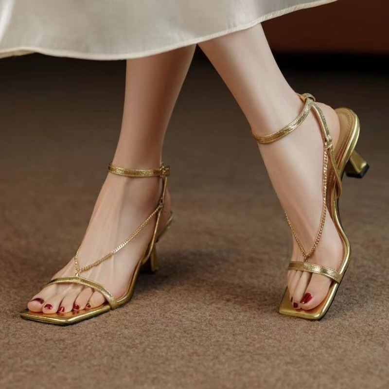 Women Chain Sandals High Heels - Women'S Formal Wear For Wedding reseña y precio