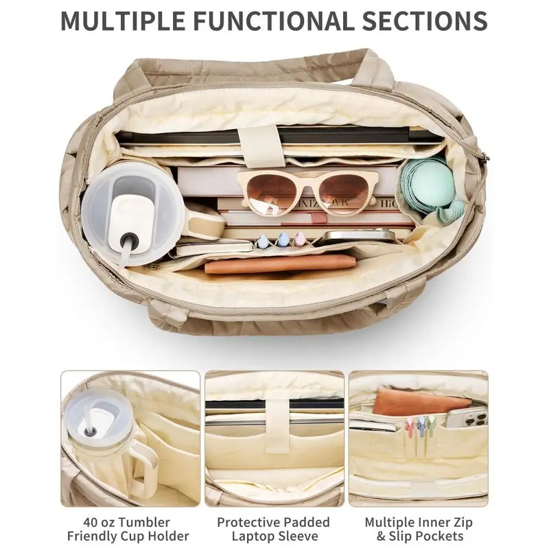 Large Capacity Padded Handbag  - Shoulder Bag Structured reseña y precio