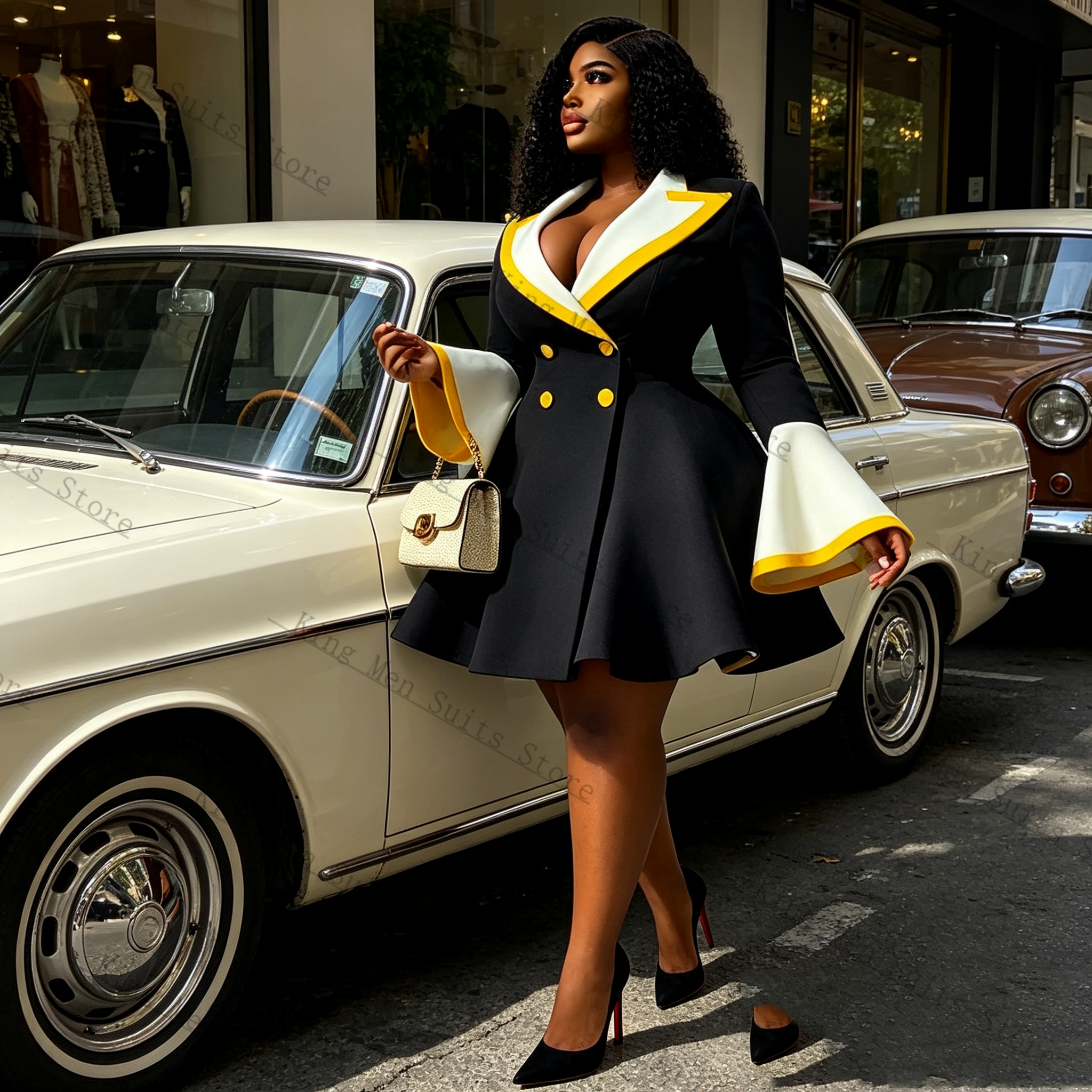 Spring Women Suit Skirt 1 Pcs  - Yellow Formal Wear Women reseña y precio