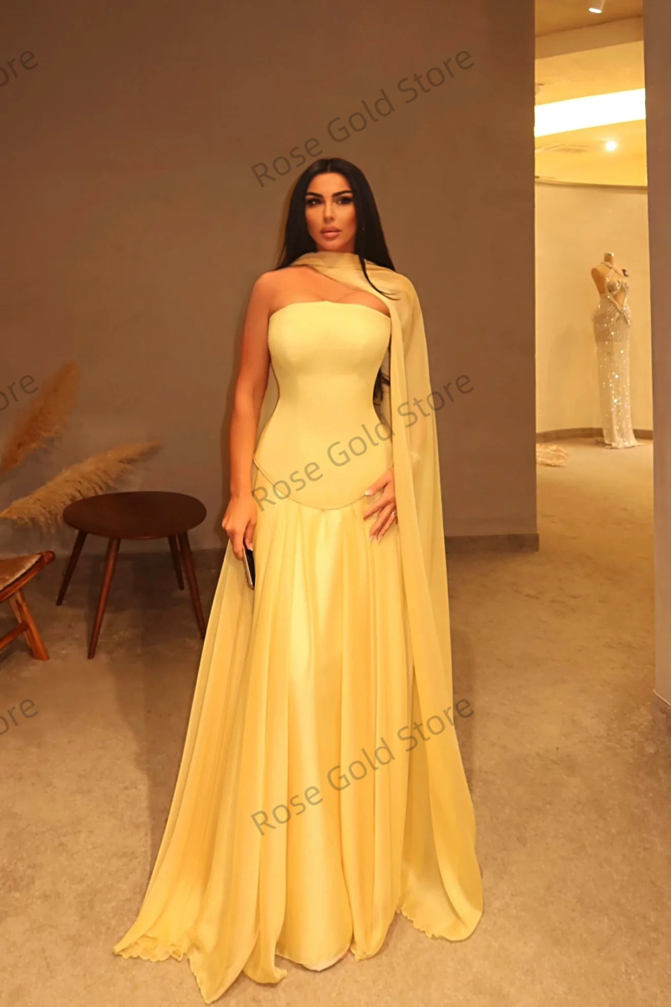 Simple Yellow Evening Dresses  - Yellow Formal Wear Women reseña y precio