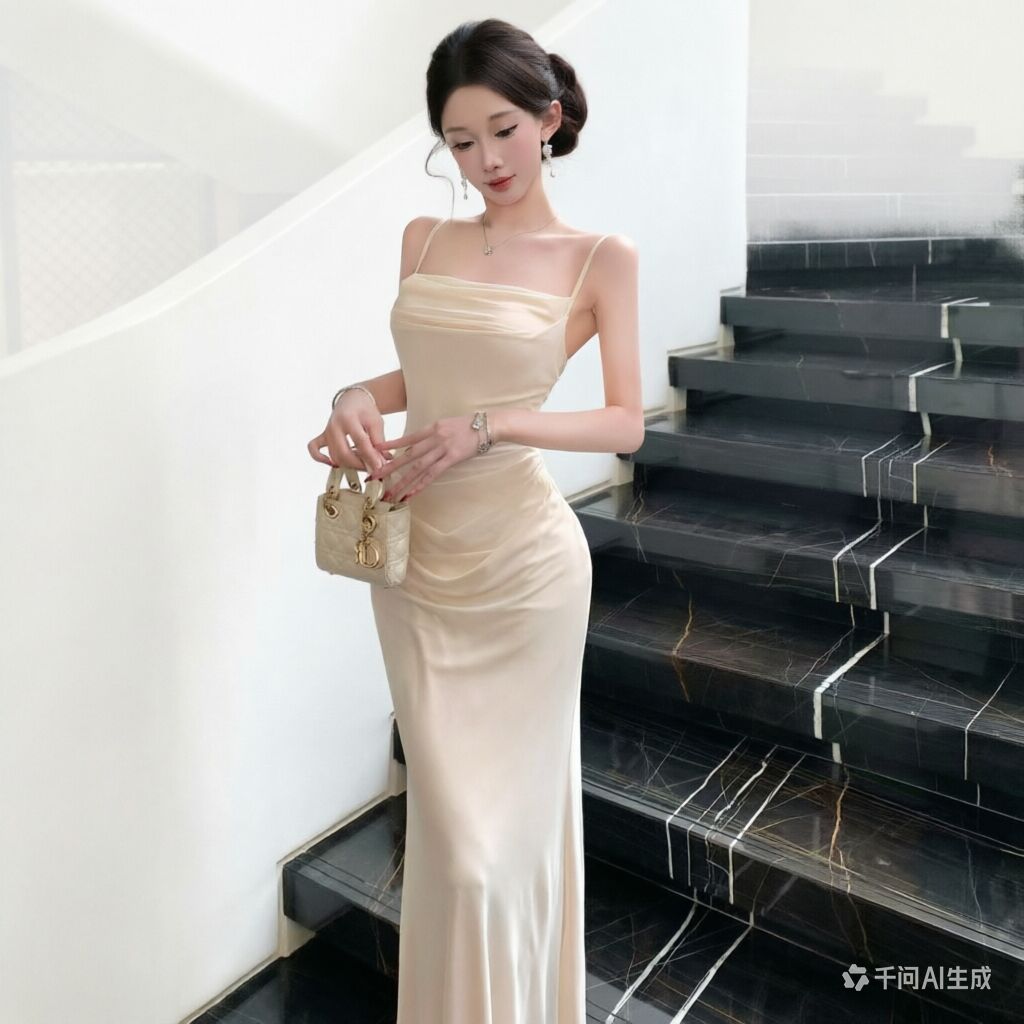 Chic Beige mesh Slip Dress Ele - Formal Wear For Women Xl reseña y precio