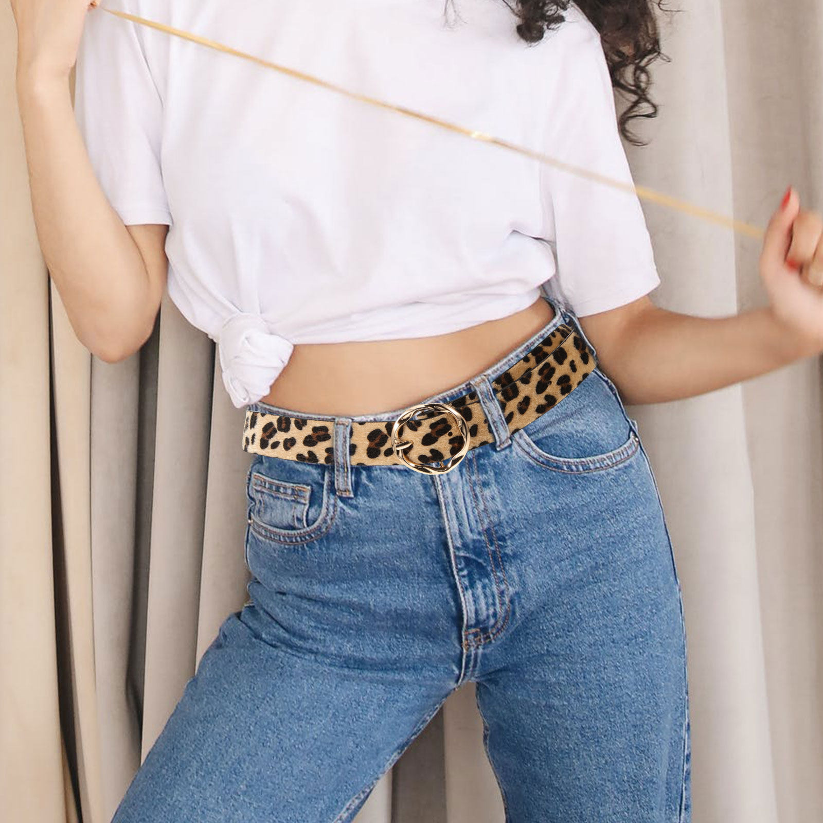 Leopard PU Belt Women Stylish  - Women Formal Wear With Jeans reseña y precio