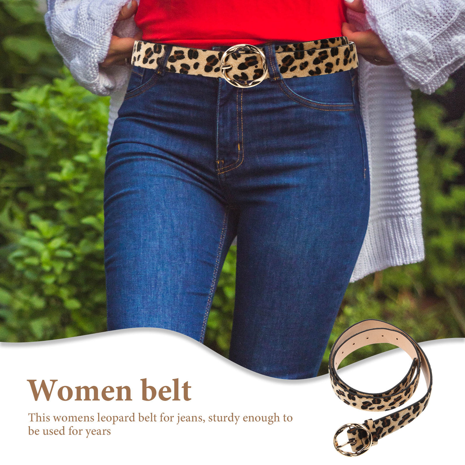 Leopard PU Belt Women Stylish  - Women Formal Wear With Jeans reseña y precio