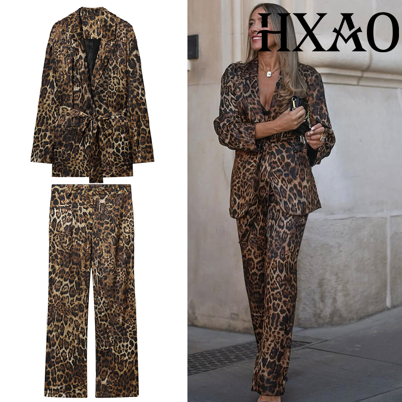 HXAO Leopard Pants Sets 2 Piec - Women Formal Wear Set reseña y precio