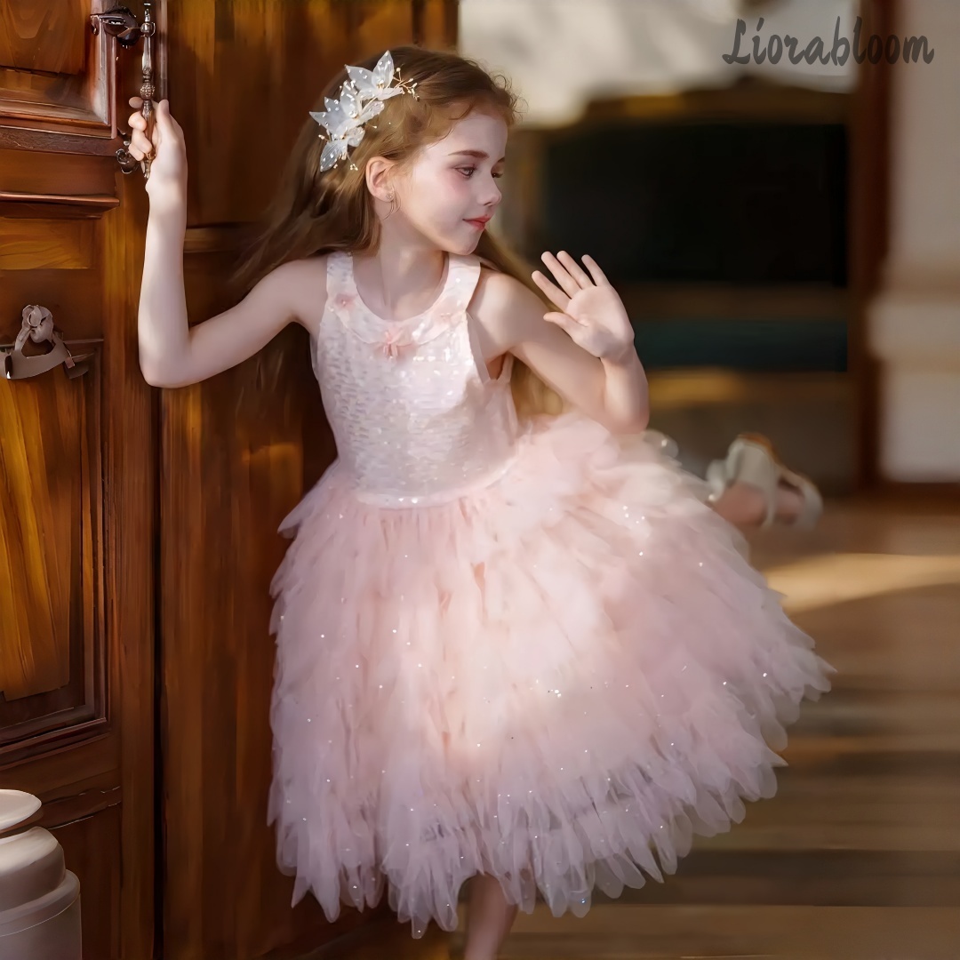 Girls' Pink Halter Dress Flora - Formal Attire Woman reseña y precio