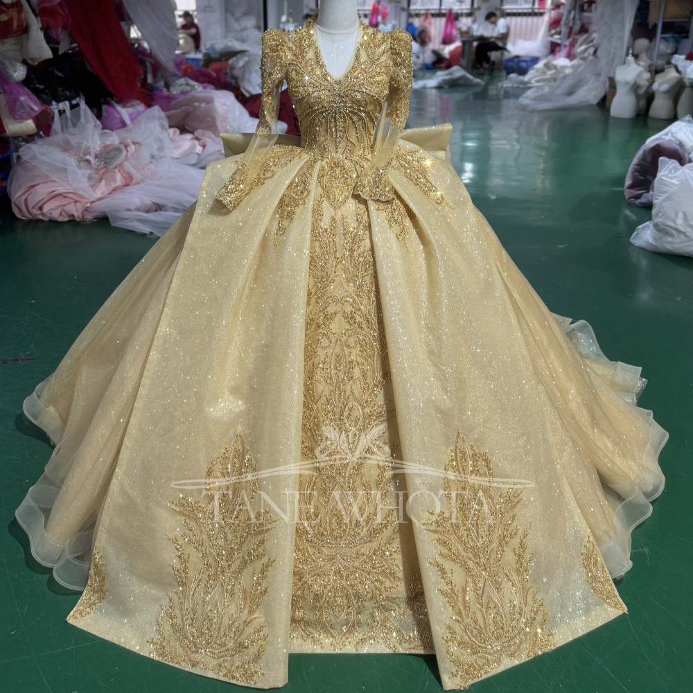 Elegant V-Neck Evening Dress 2 - Yellow Formal Wear Women reseña y precio
