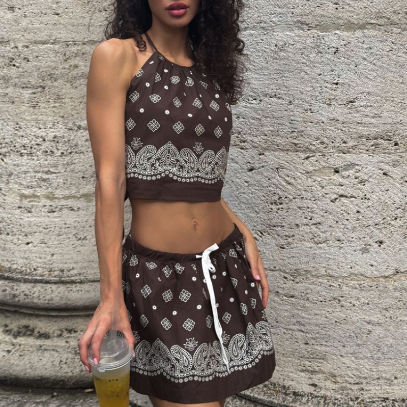 BWQ Vintage Print Dress Sets W - Shift Dress Sleeveless reseña y precio