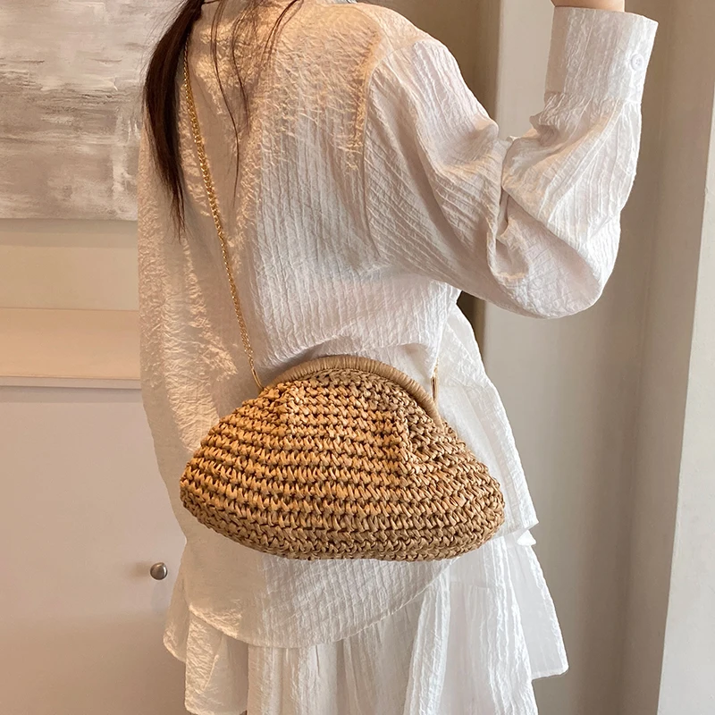 Summer New Straw Weaving Cross - Shoulder Bag Structured reseña y precio
