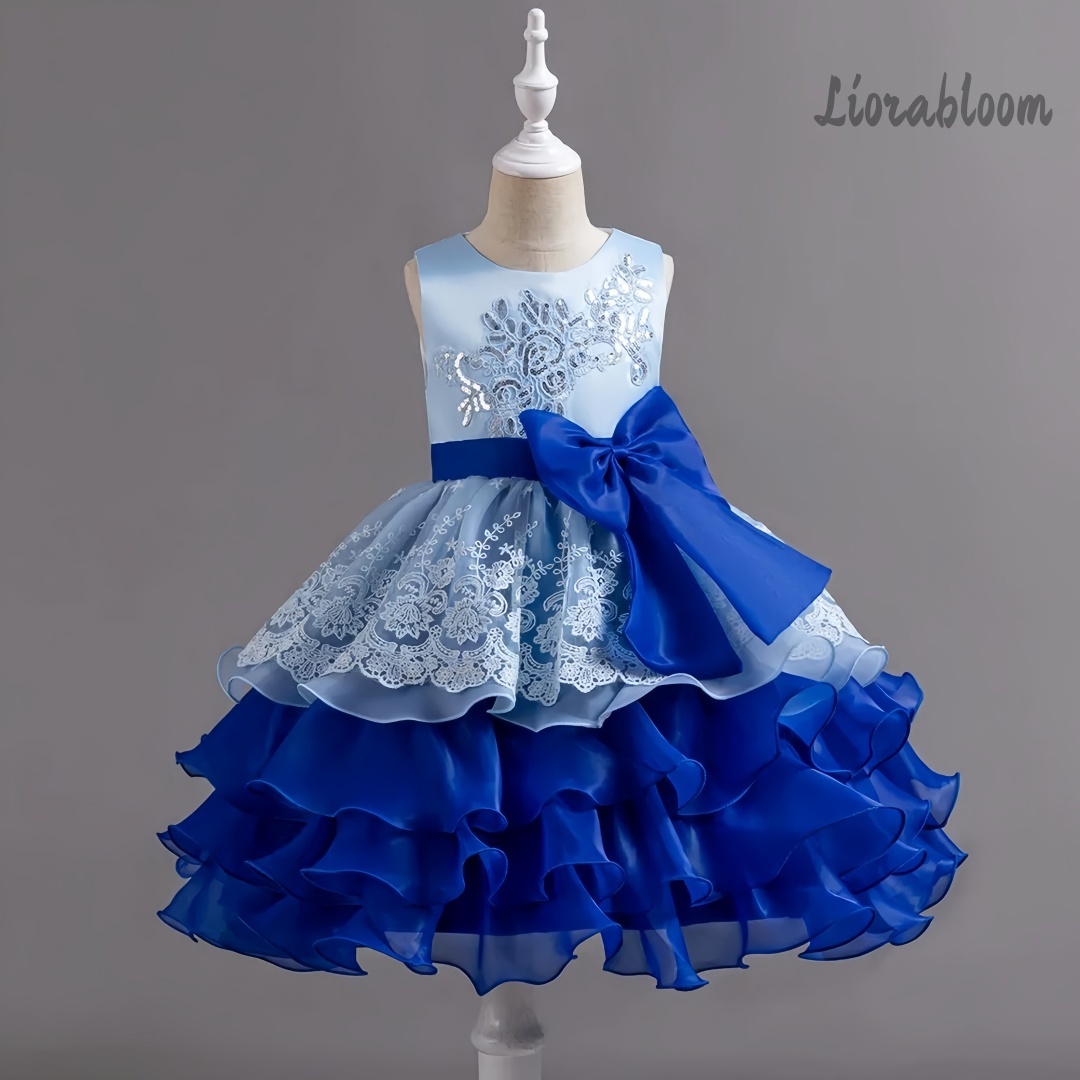 Girls' Dress With Large Bow Sl - Formal Attire Woman reseña y precio