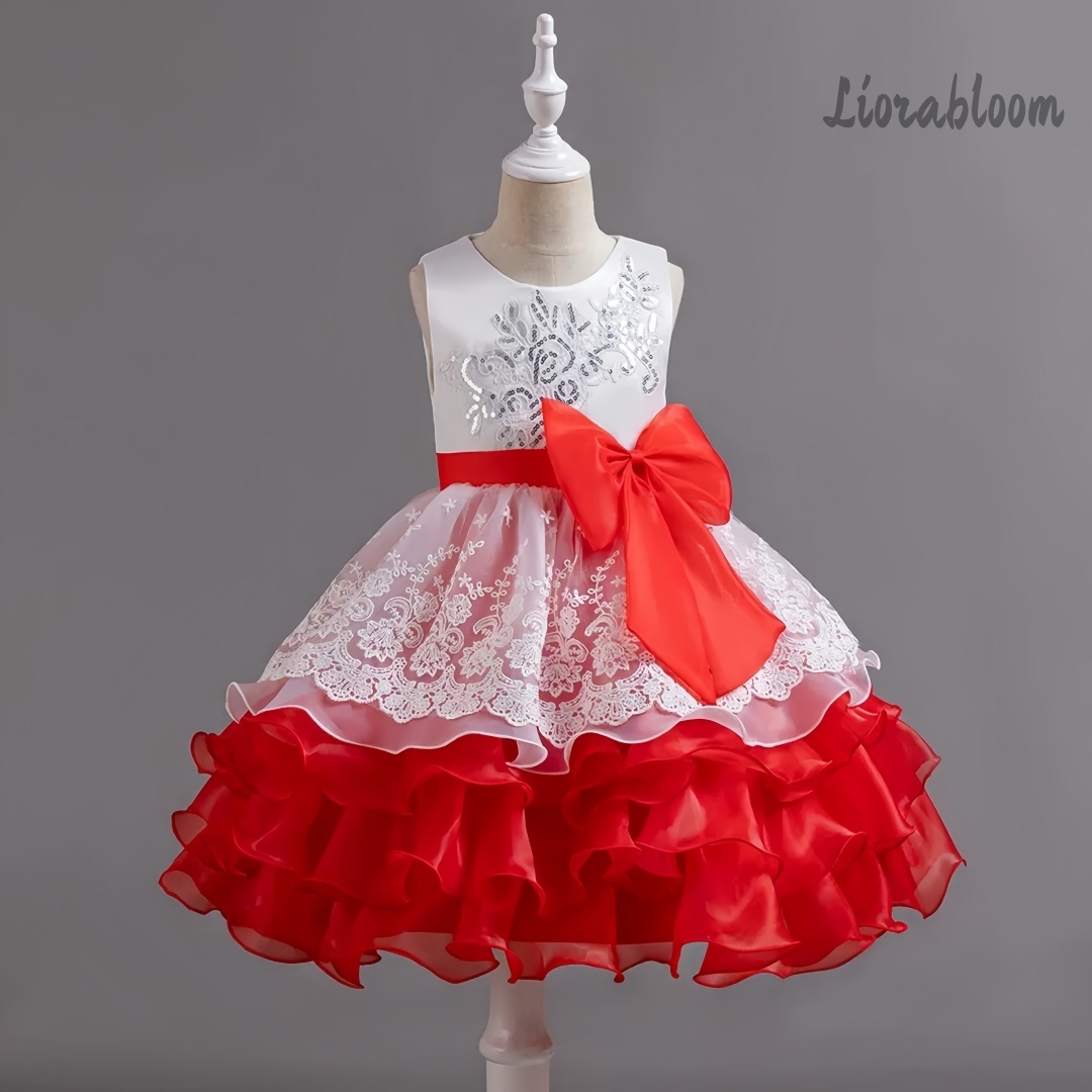 Girls' Dress With Large Bow Sl - Formal Attire Woman reseña y precio