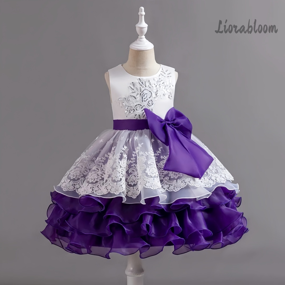 Girls' Dress With Large Bow Sl - Formal Attire Woman reseña y precio