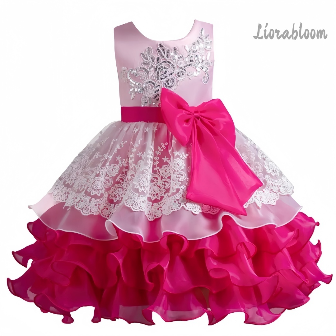 Girls' Dress With Large Bow Sl - Formal Attire Woman reseña y precio