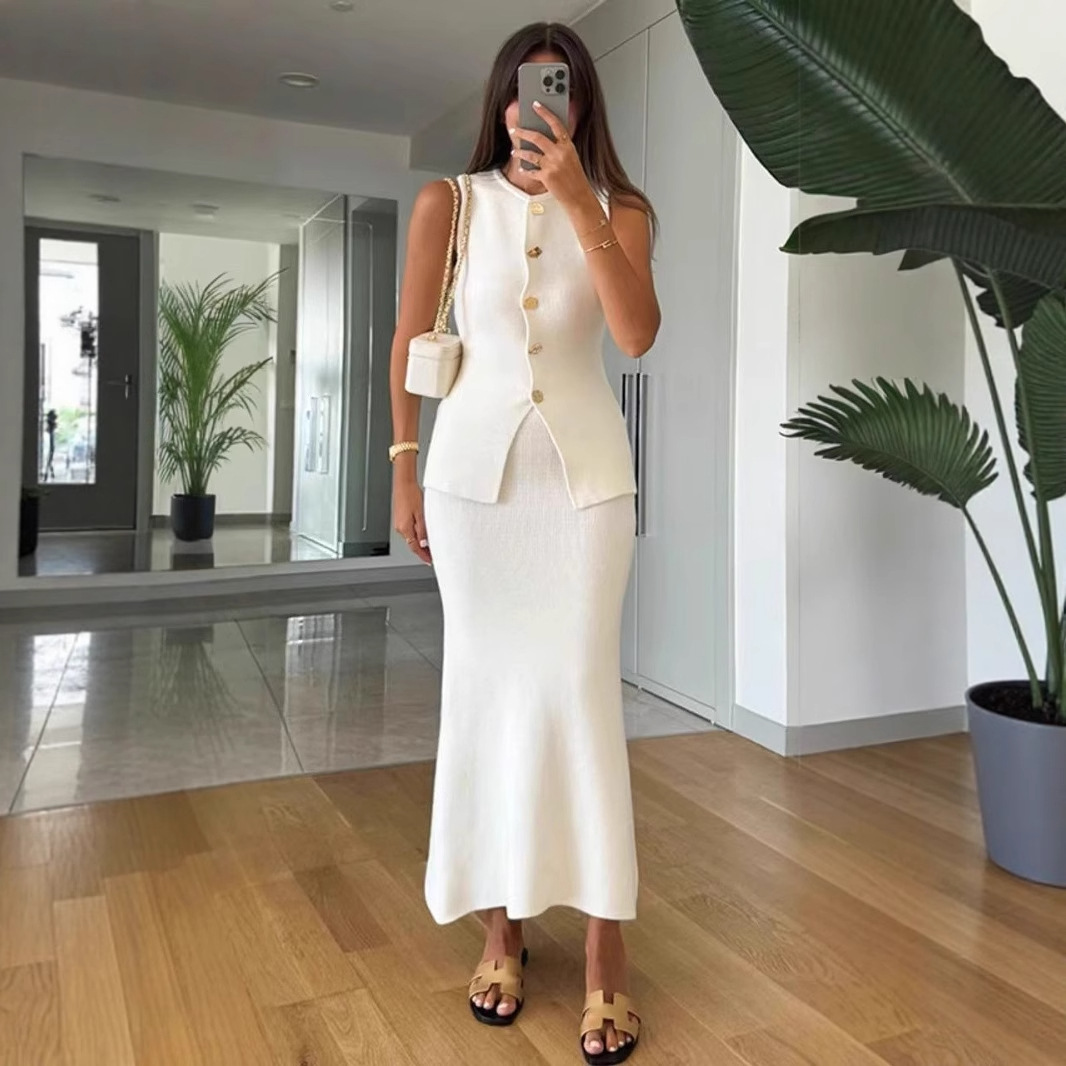 Round-neck Single-breasted Sle - Women Formal Wear Set reseña y precio