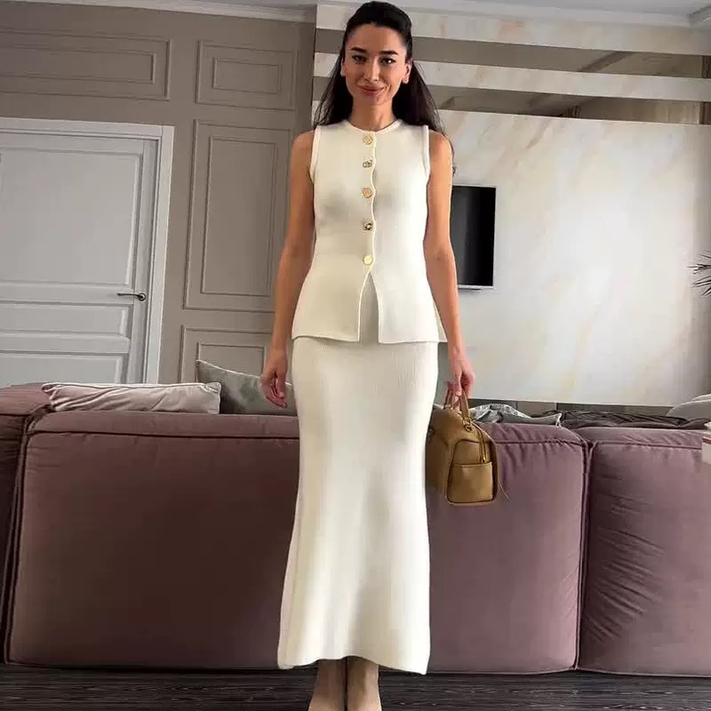 Round-neck Single-breasted Sle - Women Formal Wear Set reseña y precio