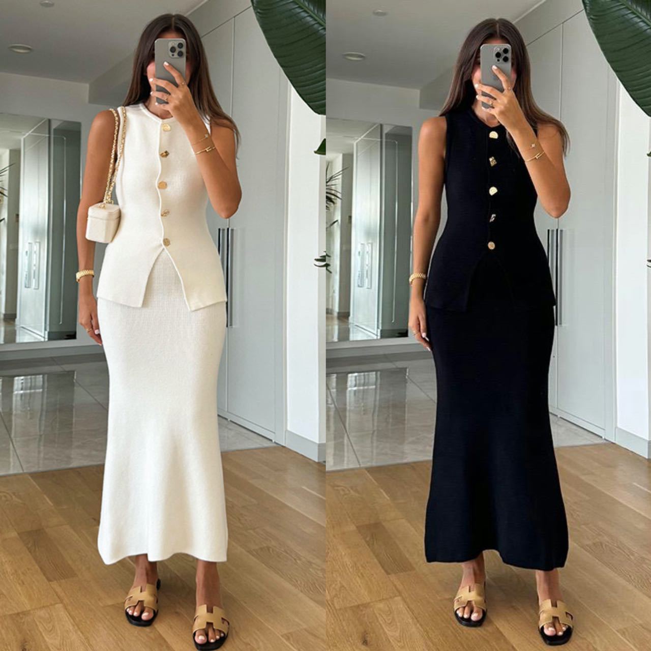 Round-neck Single-breasted Sle - Women Formal Wear Set reseña y precio