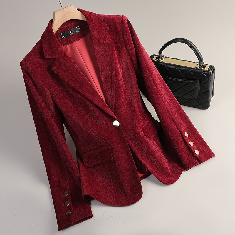 Yellow Gold Velvet Blazer Wome - Yellow Formal Wear Women reseña y precio