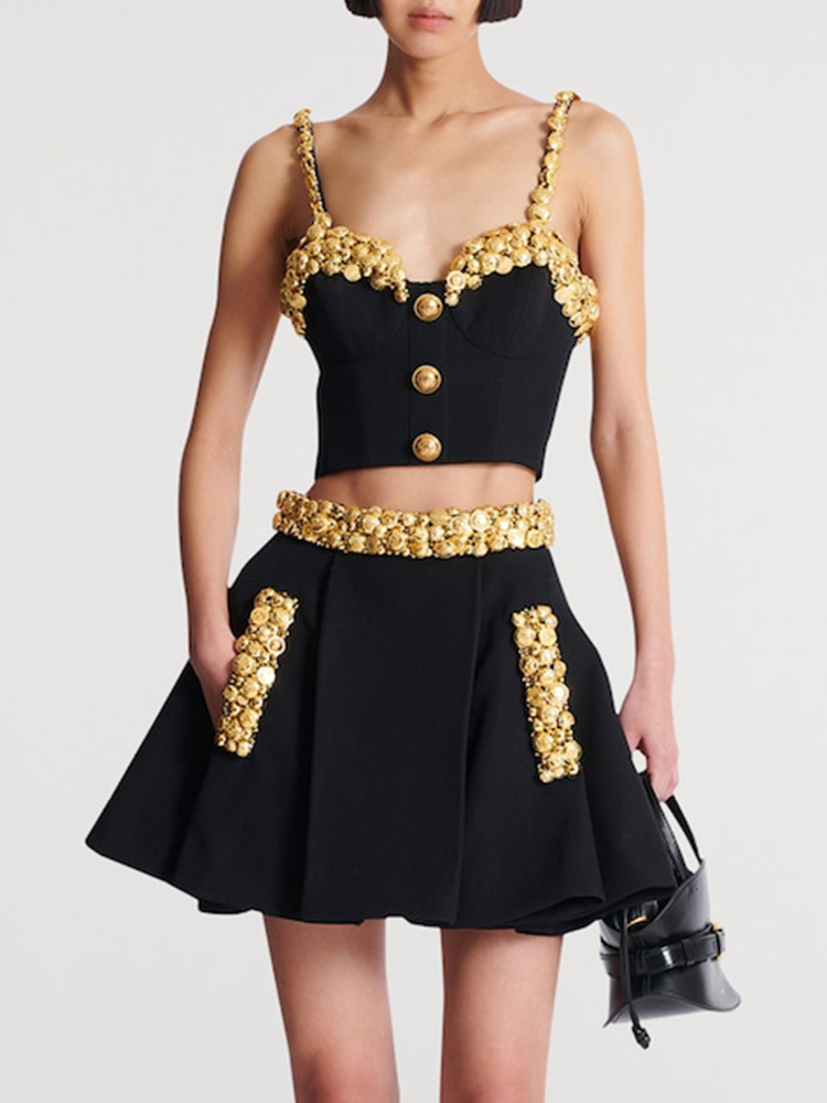 VC Black Two Piece Set Dress w - Women Formal Wear Set reseña y precio