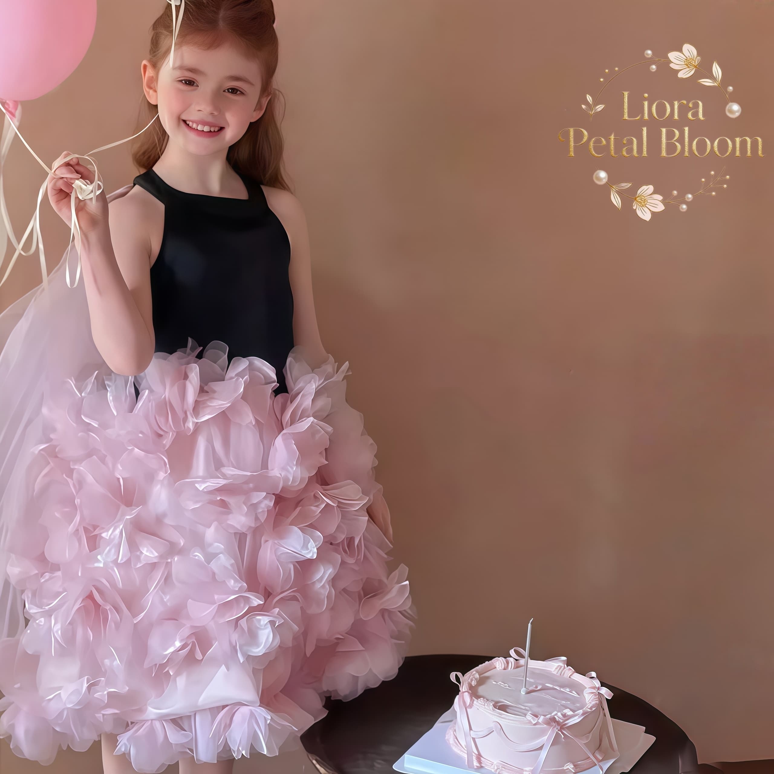 Girls' Black Floral Tulle Dres - Formal Attire Woman reseña y precio