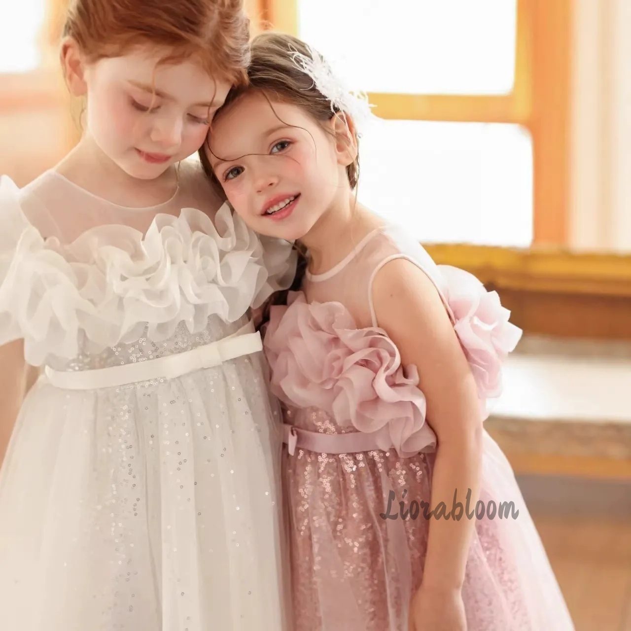 Girls' Pink Wavy Tulle Formal  - Formal Attire Woman reseña y precio