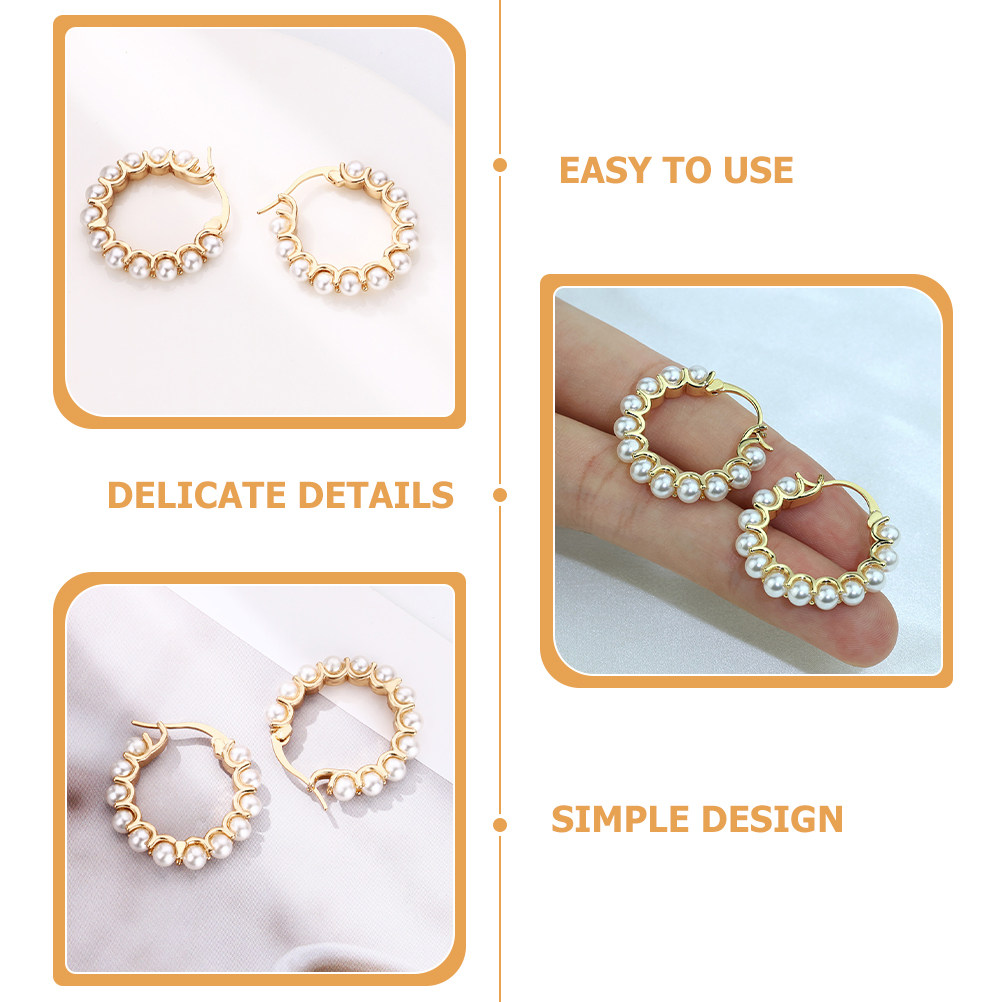 1Pair Women Pearl Earrings Rou - Women Formal Wear With Jeans reseña y precio