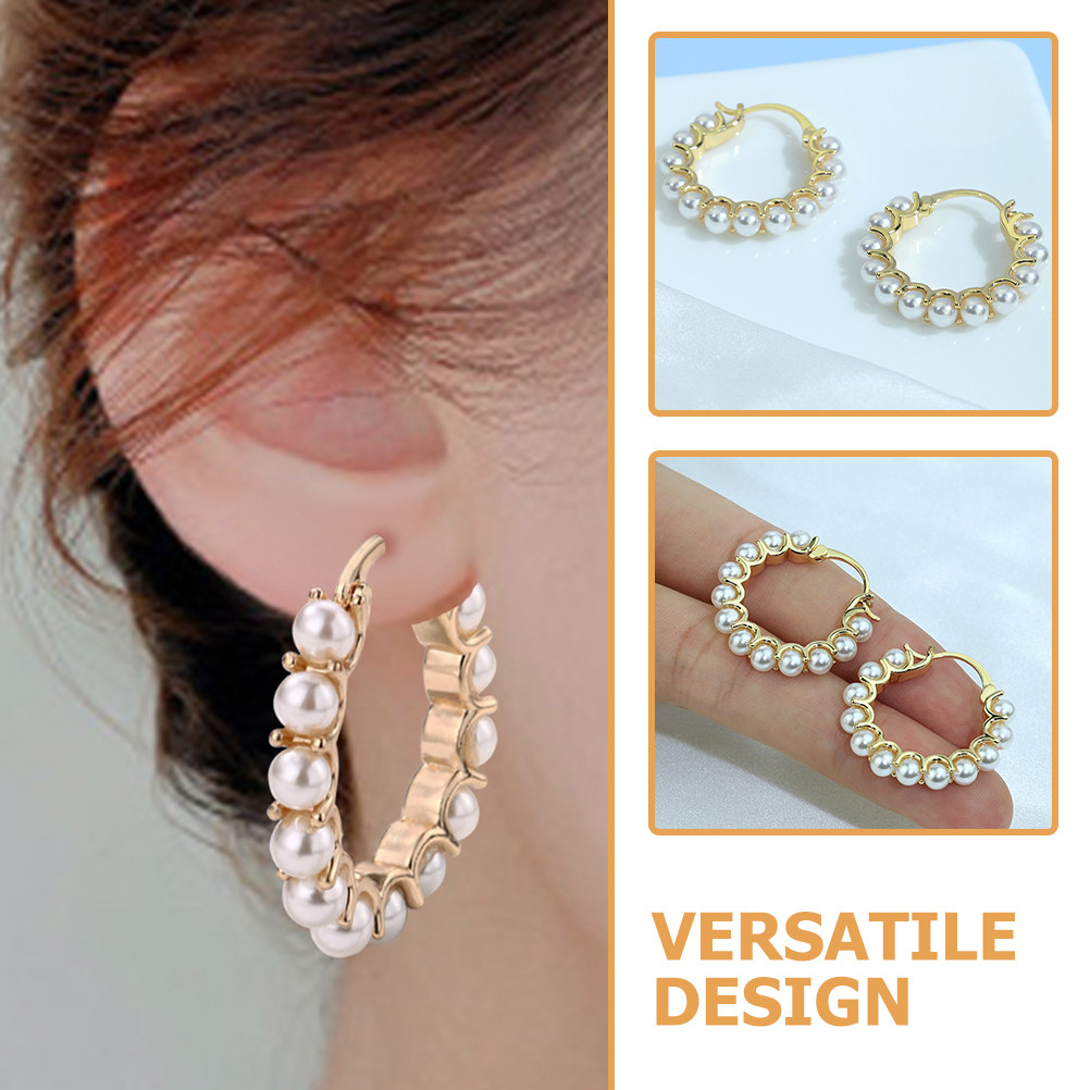 1Pair Women Pearl Earrings Rou - Women Formal Wear With Jeans reseña y precio