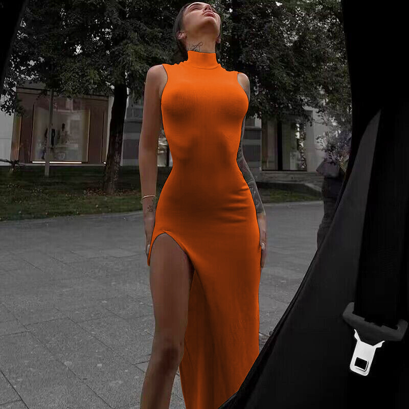 Y2k Sleeveless Orange Midi Wom - Formal Wear For Women Xl reseña y precio