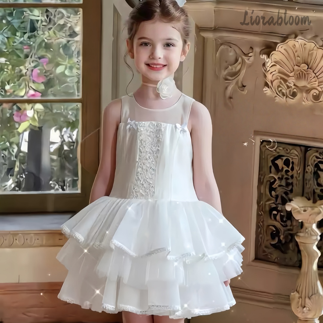 Girls' White Embroidered Forma - Formal Attire Woman reseña y precio