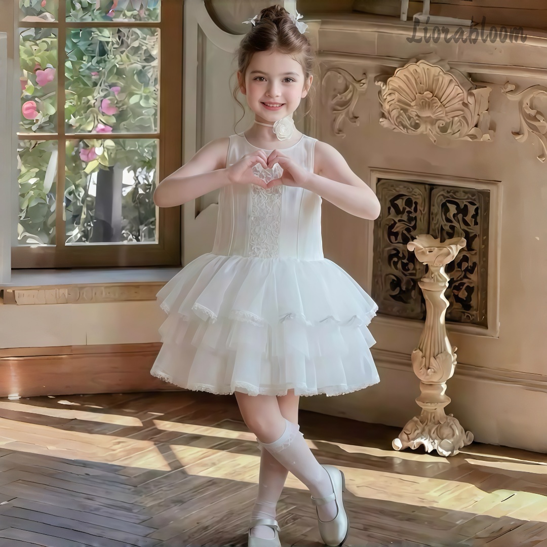 Girls' White Embroidered Forma - Formal Attire Woman reseña y precio