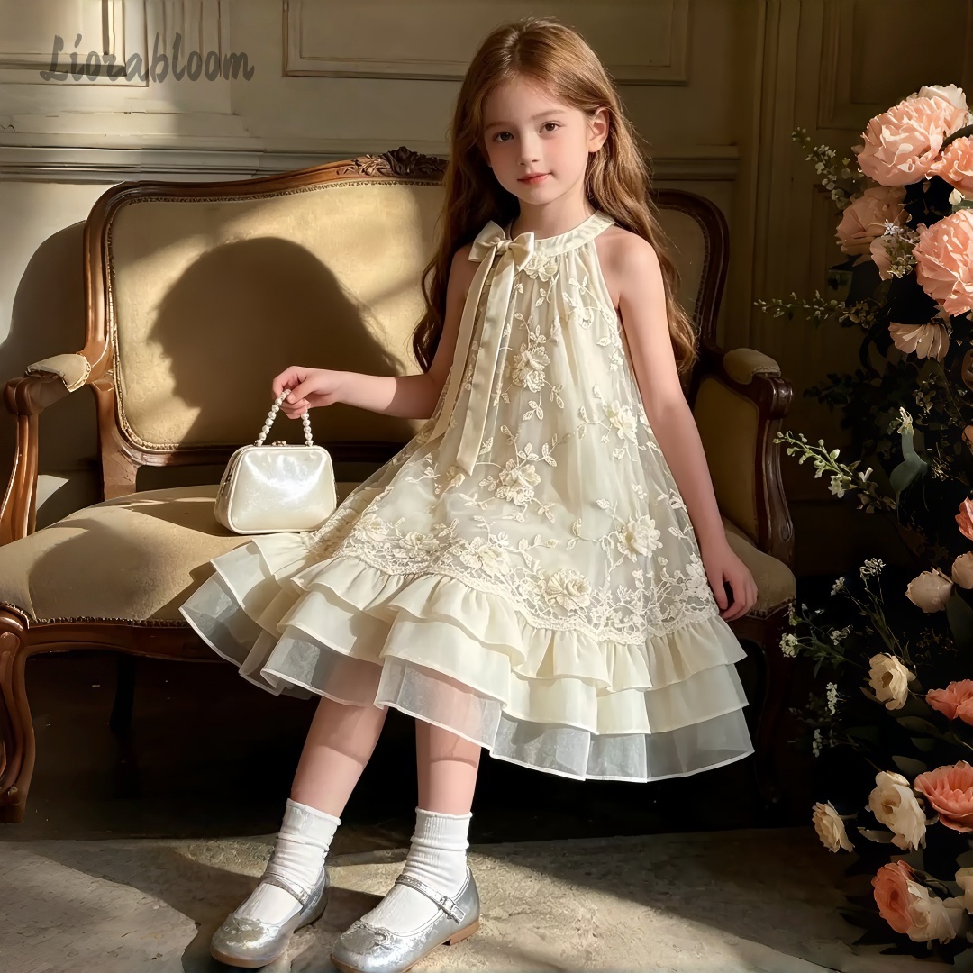 Girls Champagne Lace Tulle Dre - Formal Attire Woman reseña y precio